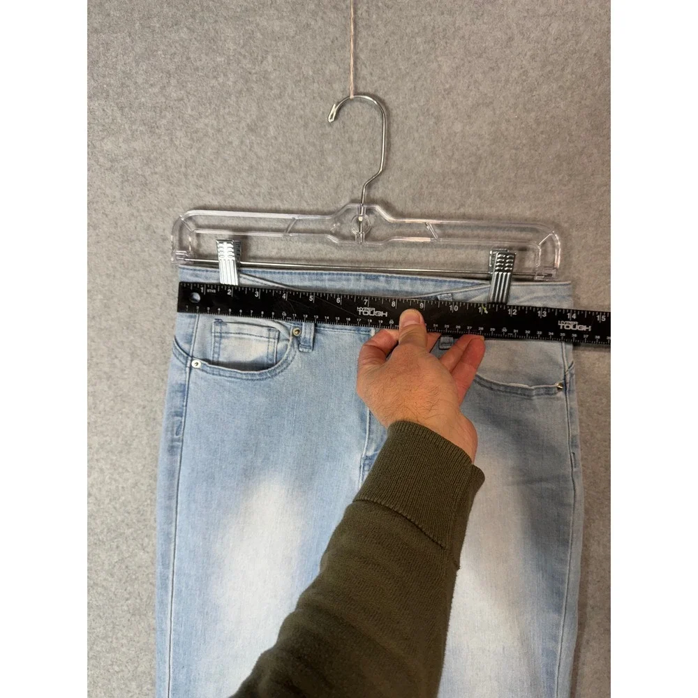 Shein Jeans‎ Women's Small Light Blue Denim Cotton Stretch Flared Leg Zip Fly